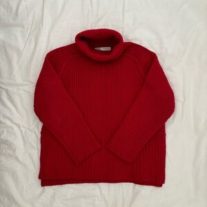 zara red turtleneck sweater #fall #turtlenecks